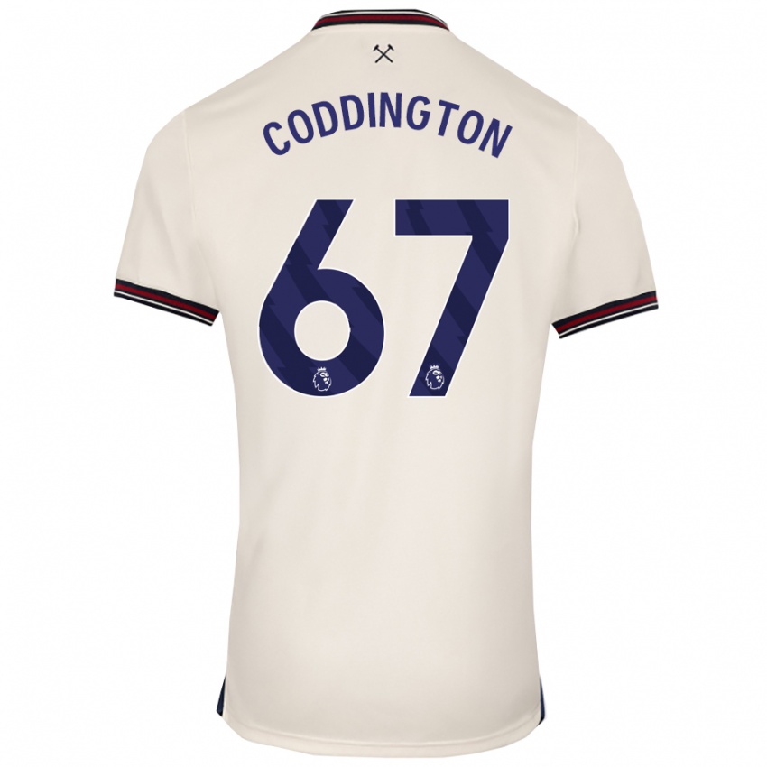 גברים Remy Coddington #67 לבן מלוכלך הרחק ג'רזי 2025/26 חולצה קצרה