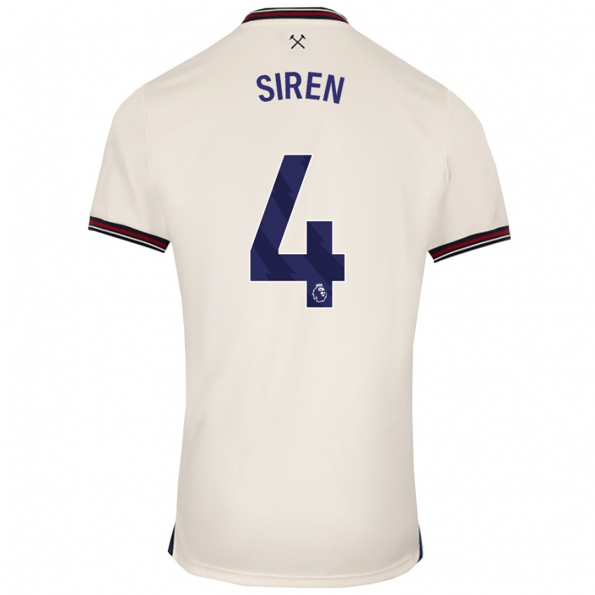 גברים Oona Siren #4 לבן מלוכלך הרחק ג'רזי 2025/26 חולצה קצרה