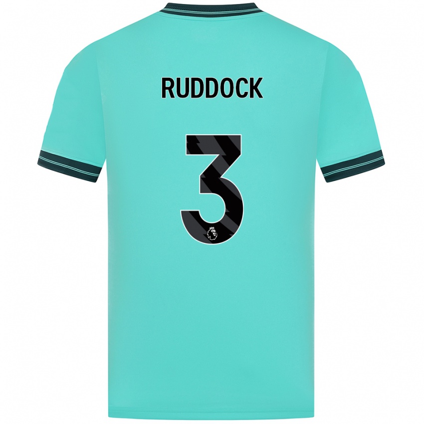 גברים Max Ruddock #3 תכלת ירוק הרחק ג'רזי 2025/26 חולצה קצרה
