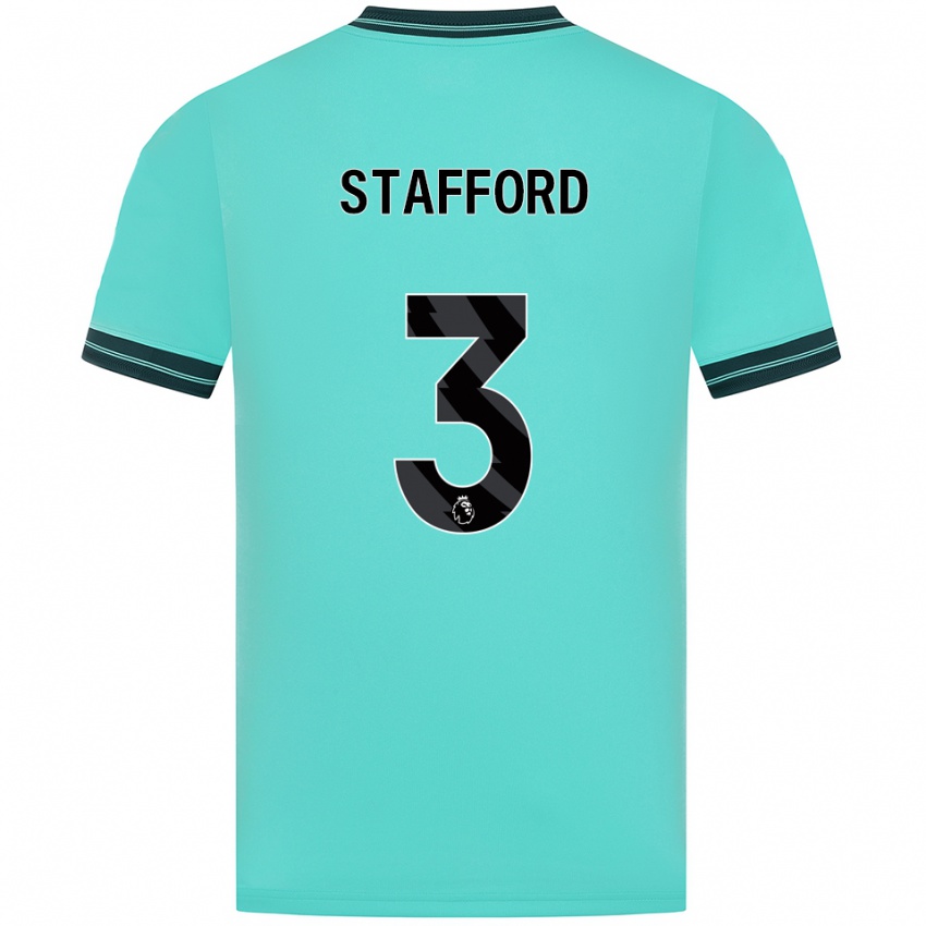 גברים Ollie Stafford #3 תכלת ירוק הרחק ג'רזי 2025/26 חולצה קצרה