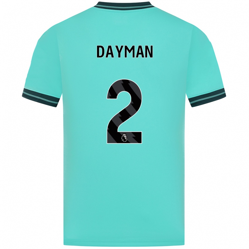 גברים Myles Dayman #2 תכלת ירוק הרחק ג'רזי 2025/26 חולצה קצרה