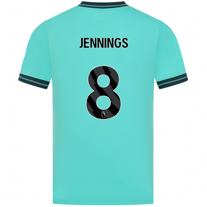 גברים Shannie Jennings #8 תכלת ירוק הרחק ג'רזי 2025/26 חולצה קצרה