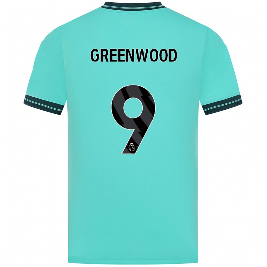 גברים Jashayde Greenwood #9 תכלת ירוק הרחק ג'רזי 2025/26 חולצה קצרה