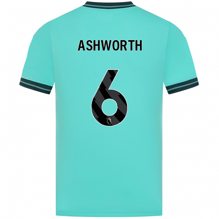 גברים פינ אשוורת #6 תכלת ירוק הרחק ג'רזי 2025/26 חולצה קצרה