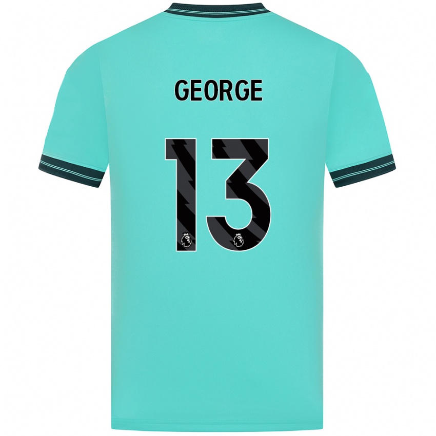 גברים Harry George #13 תכלת ירוק הרחק ג'רזי 2025/26 חולצה קצרה