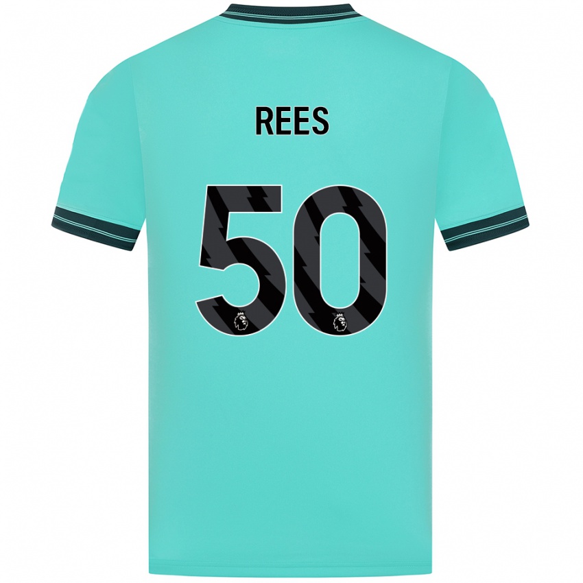 גברים Mason Rees #50 תכלת ירוק הרחק ג'רזי 2025/26 חולצה קצרה