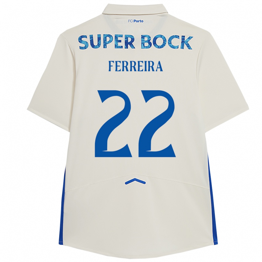 גברים Joana Ferreira #22 לבן כחול ג'רזי קיט שלישי 2025/26 חולצה קצרה