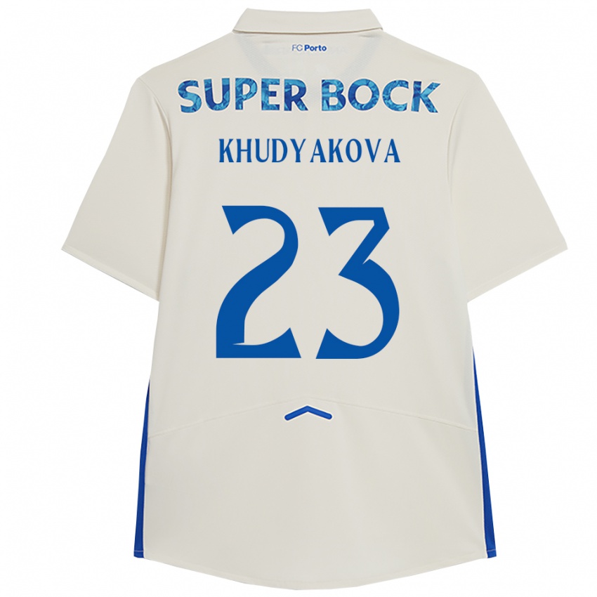 גברים Verónica Khudyakova #23 לבן כחול ג'רזי קיט שלישי 2025/26 חולצה קצרה