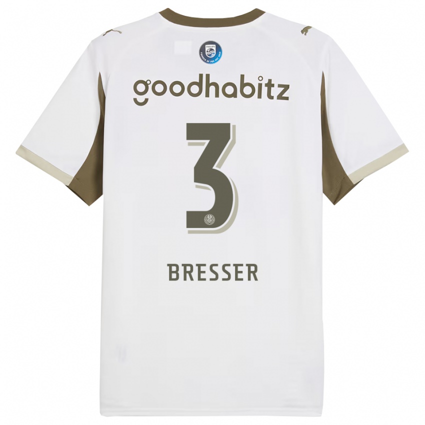 גברים מיכאל ברסר #3 לבן אפור ג'רזי קיט שלישי 2025/26 חולצה קצרה