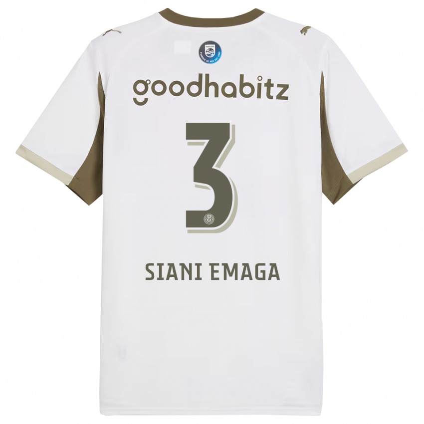 גברים Ezechiel Siani Emaga #3 לבן אפור ג'רזי קיט שלישי 2025/26 חולצה קצרה