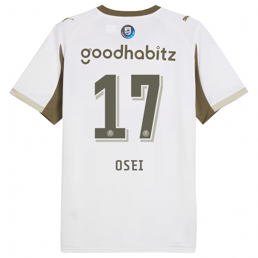 גברים Micaiah Osei #17 לבן אפור ג'רזי קיט שלישי 2025/26 חולצה קצרה