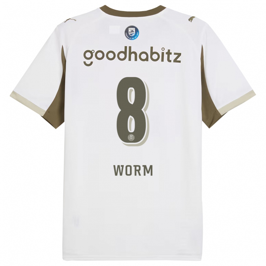 גברים סירי וורם #8 לבן אפור ג'רזי קיט שלישי 2025/26 חולצה קצרה