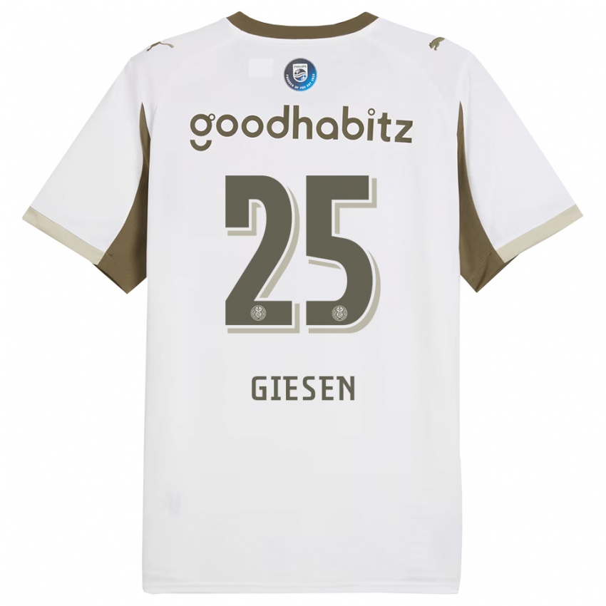 גברים Suzanne Giesen #25 לבן אפור ג'רזי קיט שלישי 2025/26 חולצה קצרה