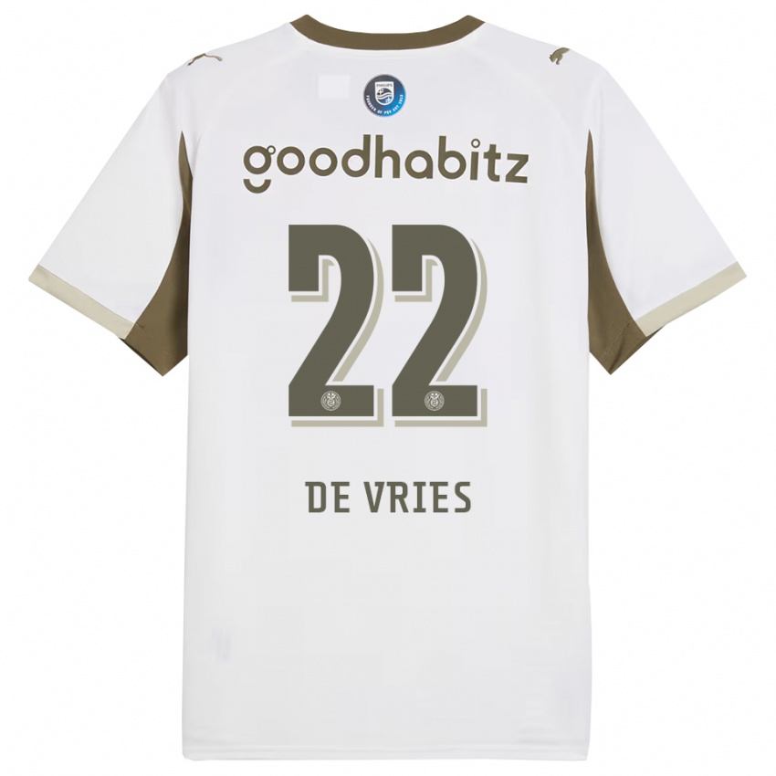 גברים Lyam De Vries #22 לבן אפור ג'רזי קיט שלישי 2025/26 חולצה קצרה