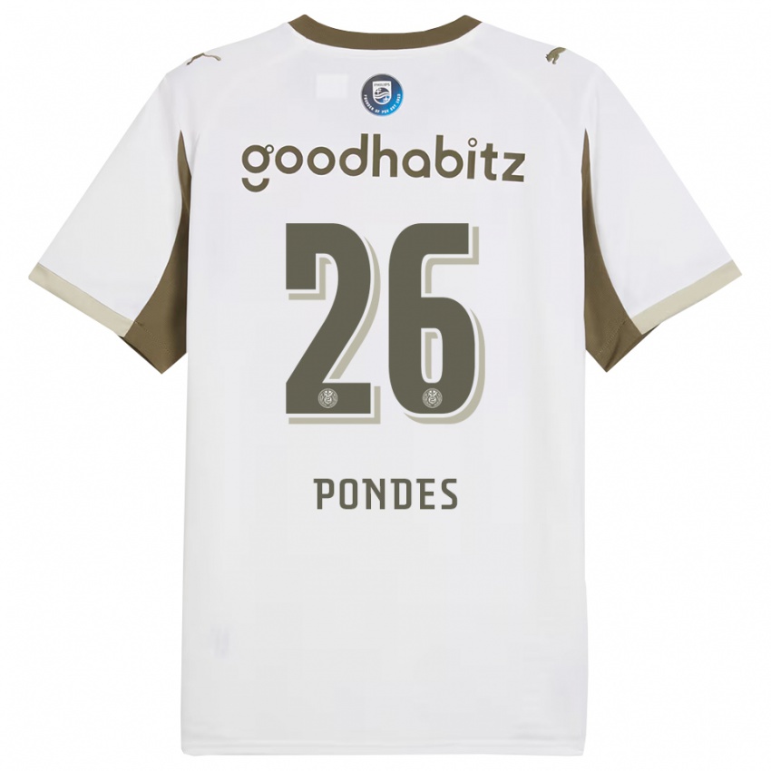 גברים Moon Pondes #26 לבן אפור ג'רזי קיט שלישי 2025/26 חולצה קצרה