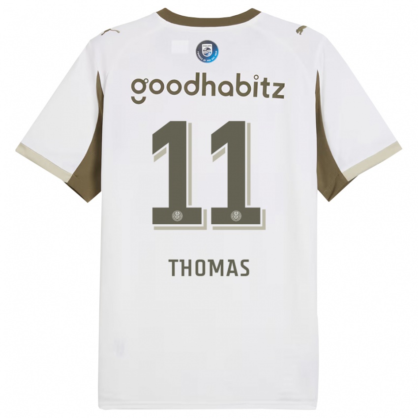 גברים Ayodele Thomas #11 לבן אפור ג'רזי קיט שלישי 2025/26 חולצה קצרה