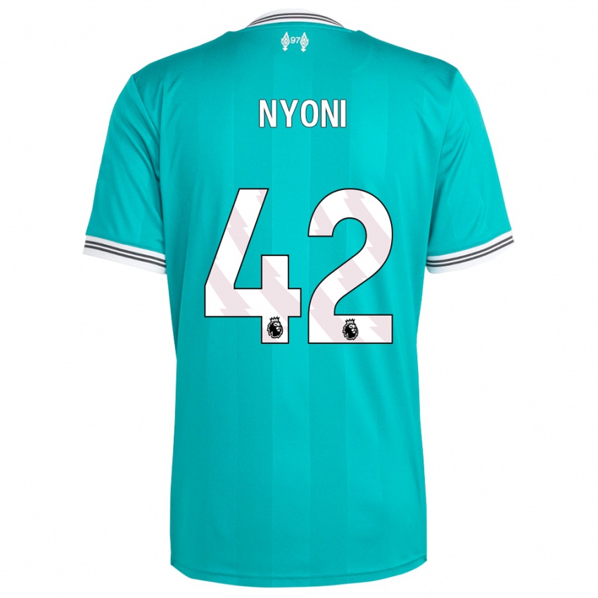 גברים טרי ניוני #42 ירוק לבן ג'רזי קיט שלישי 2025/26 חולצה קצרה
