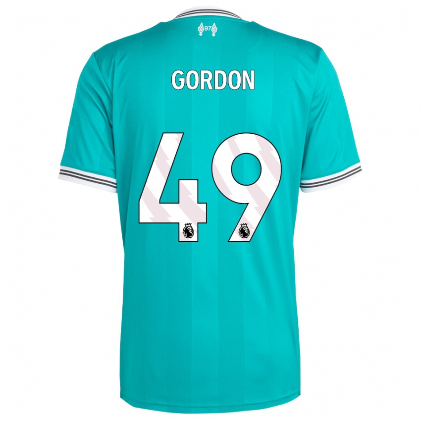 גברים קייד גורדון #49 ירוק לבן ג'רזי קיט שלישי 2025/26 חולצה קצרה