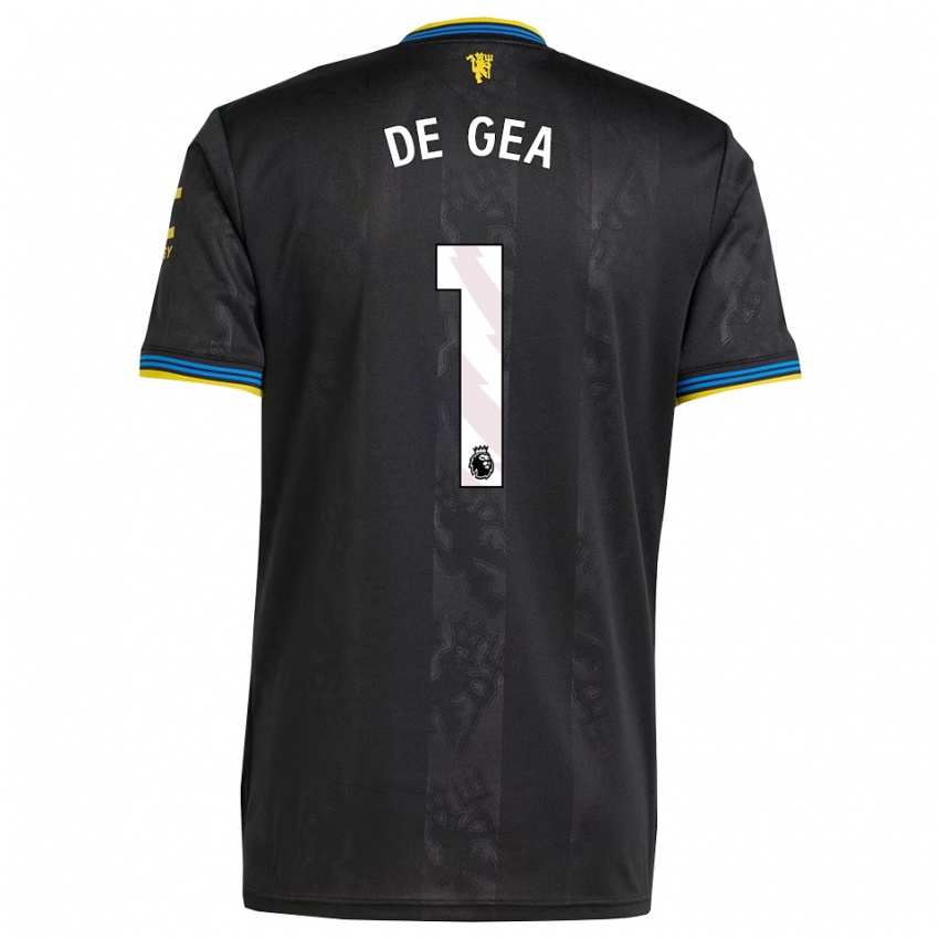 גברים דויד דה חאה #1 שחור צהוב כחול ג'רזי קיט שלישי 2025/26 חולצה קצרה