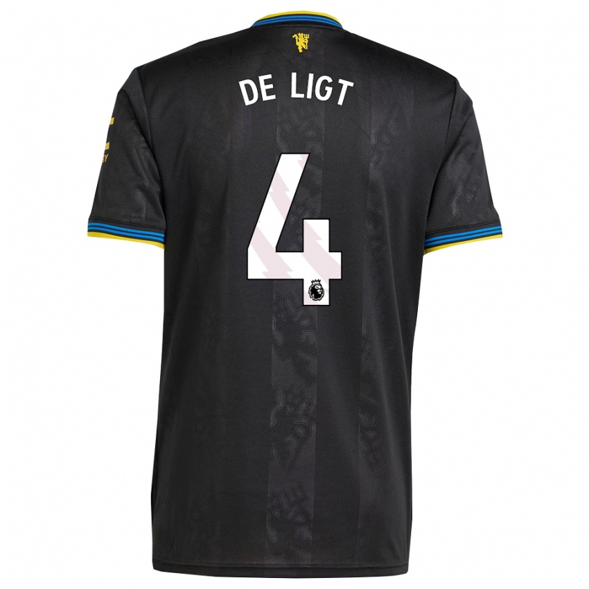גברים מתייס דה ליכט #4 שחור צהוב כחול ג'רזי קיט שלישי 2025/26 חולצה קצרה