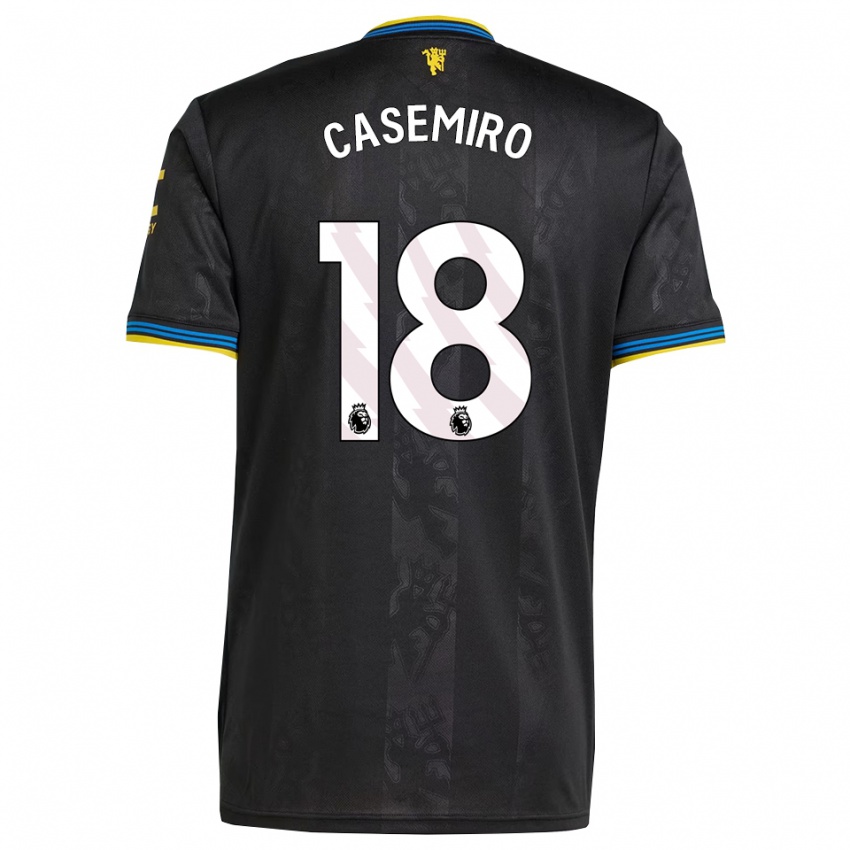 גברים קאסמירו #18 שחור צהוב כחול ג'רזי קיט שלישי 2025/26 חולצה קצרה