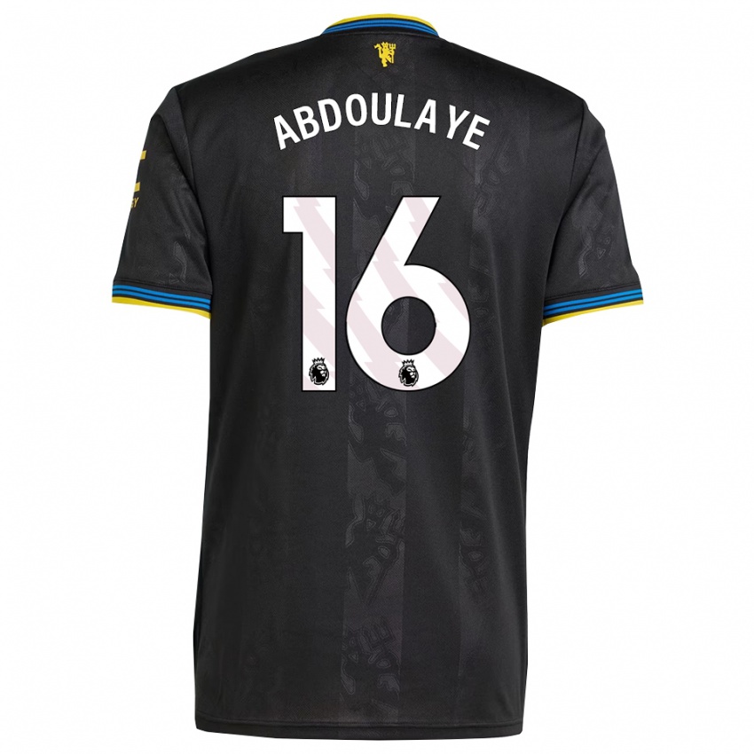 גברים Douka Abdoulaye #16 שחור צהוב כחול ג'רזי קיט שלישי 2025/26 חולצה קצרה