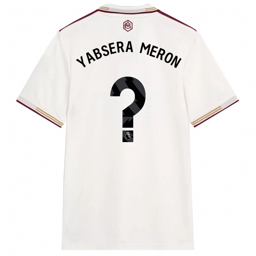 גברים Yabsera Meron #0 לבן מלוכלך בורדו ג'רזי קיט שלישי 2025/26 חולצה קצרה