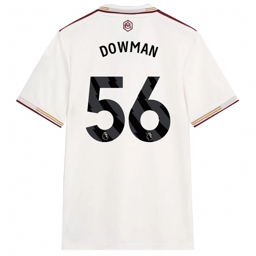 גברים Max Dowman #56 לבן מלוכלך בורדו ג'רזי קיט שלישי 2025/26 חולצה קצרה