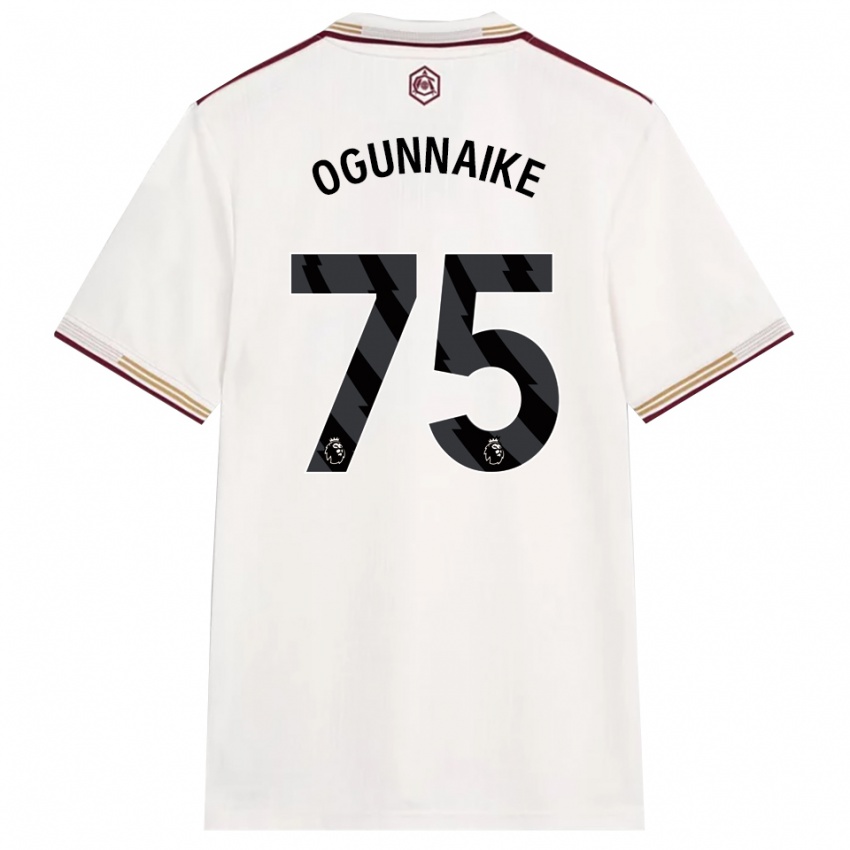 גברים Josh Ogunnaike #75 לבן מלוכלך בורדו ג'רזי קיט שלישי 2025/26 חולצה קצרה