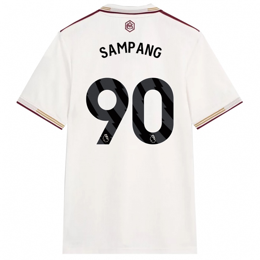 גברים Saurap Sampang #90 לבן מלוכלך בורדו ג'רזי קיט שלישי 2025/26 חולצה קצרה