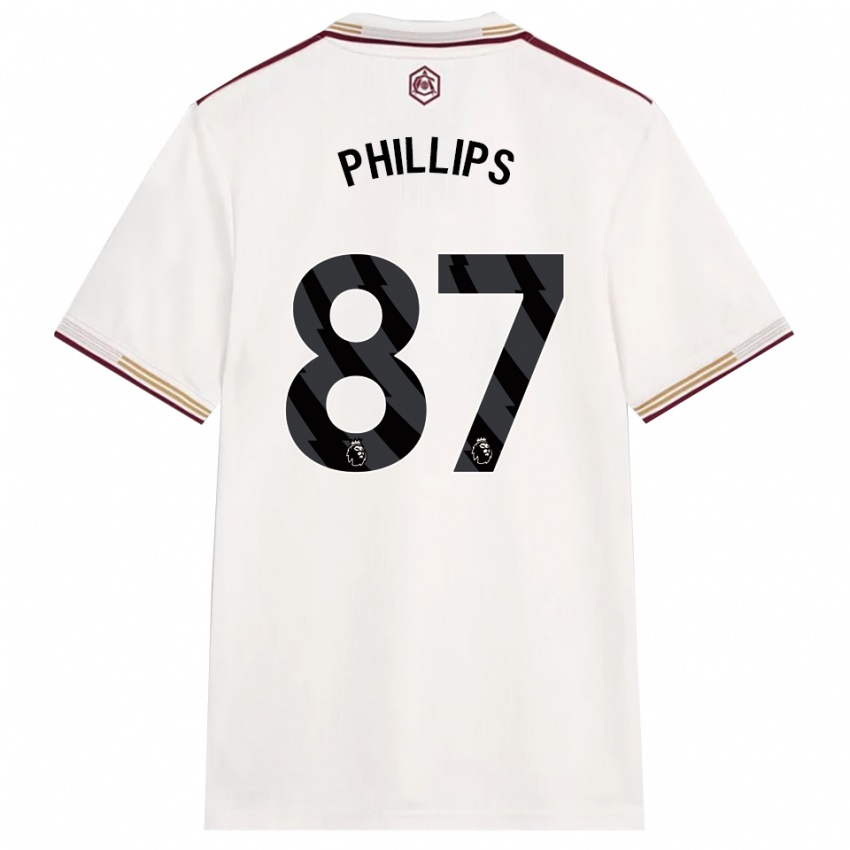 גברים Bowen Phillips #87 לבן מלוכלך בורדו ג'רזי קיט שלישי 2025/26 חולצה קצרה