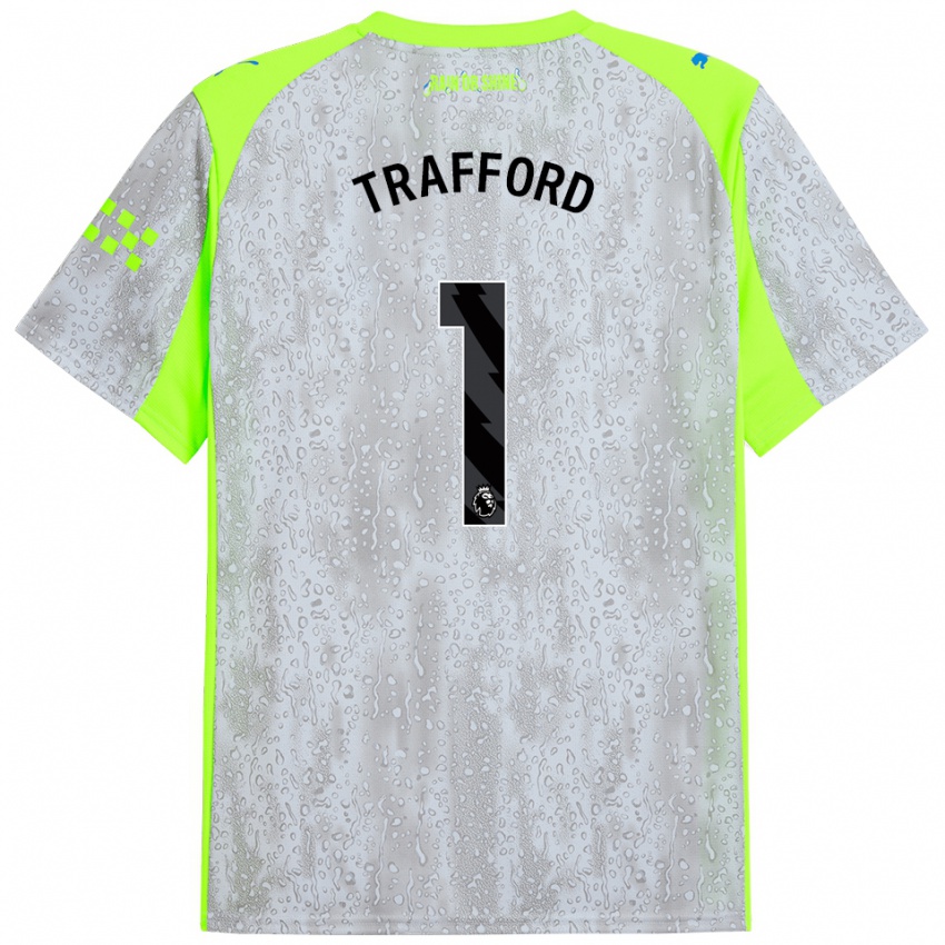 גברים ג'יימס טרפורד #1 אפור צהוב ג'רזי קיט שלישי 2025/26 חולצה קצרה