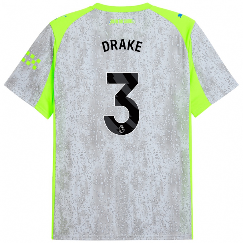 גברים לקה דרייק #3 אפור צהוב ג'רזי קיט שלישי 2025/26 חולצה קצרה