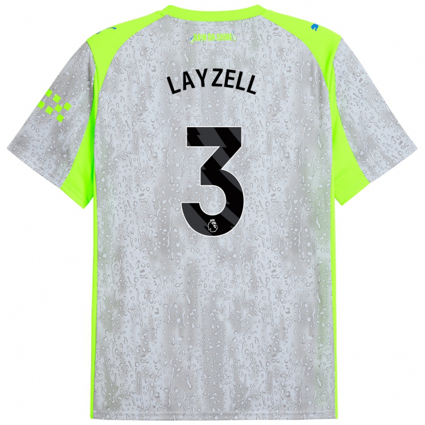 גברים נעמי לייזל #3 אפור צהוב ג'רזי קיט שלישי 2025/26 חולצה קצרה