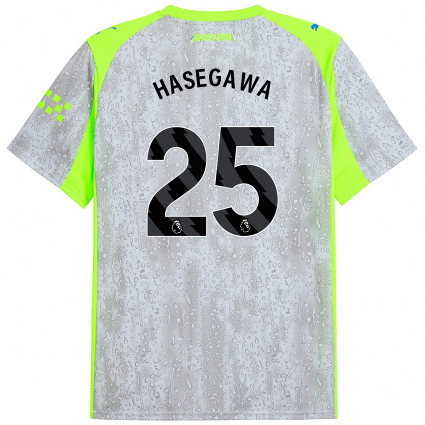 גברים יואי האסגאווה #25 אפור צהוב ג'רזי קיט שלישי 2025/26 חולצה קצרה