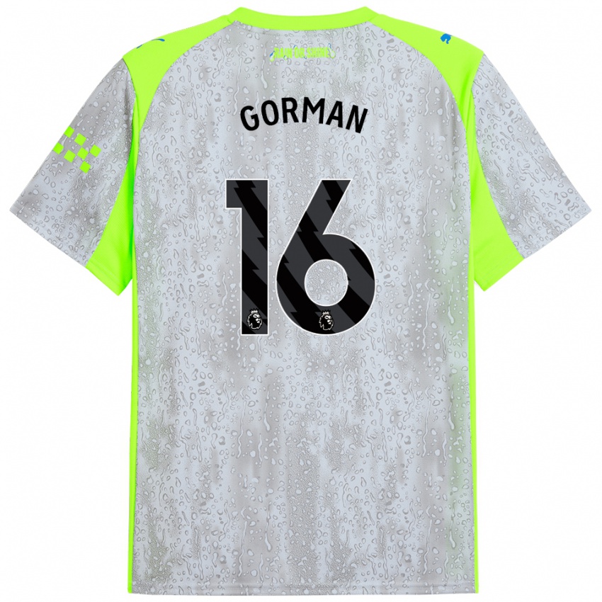 גברים פינלי גורמן #16 אפור צהוב ג'רזי קיט שלישי 2025/26 חולצה קצרה