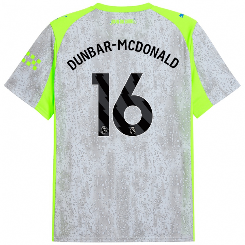 גברים כריסטיאן דאנבר-מקדונלד #16 אפור צהוב ג'רזי קיט שלישי 2025/26 חולצה קצרה