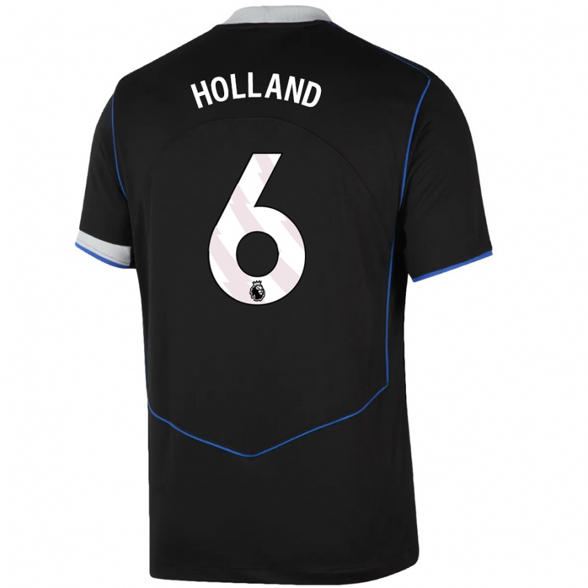 גברים Charlie Holland #6 שחור כחול כסוף ג'רזי קיט שלישי 2025/26 חולצה קצרה