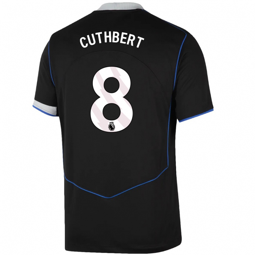 גברים ארין קאטברט #8 שחור כחול כסוף ג'רזי קיט שלישי 2025/26 חולצה קצרה