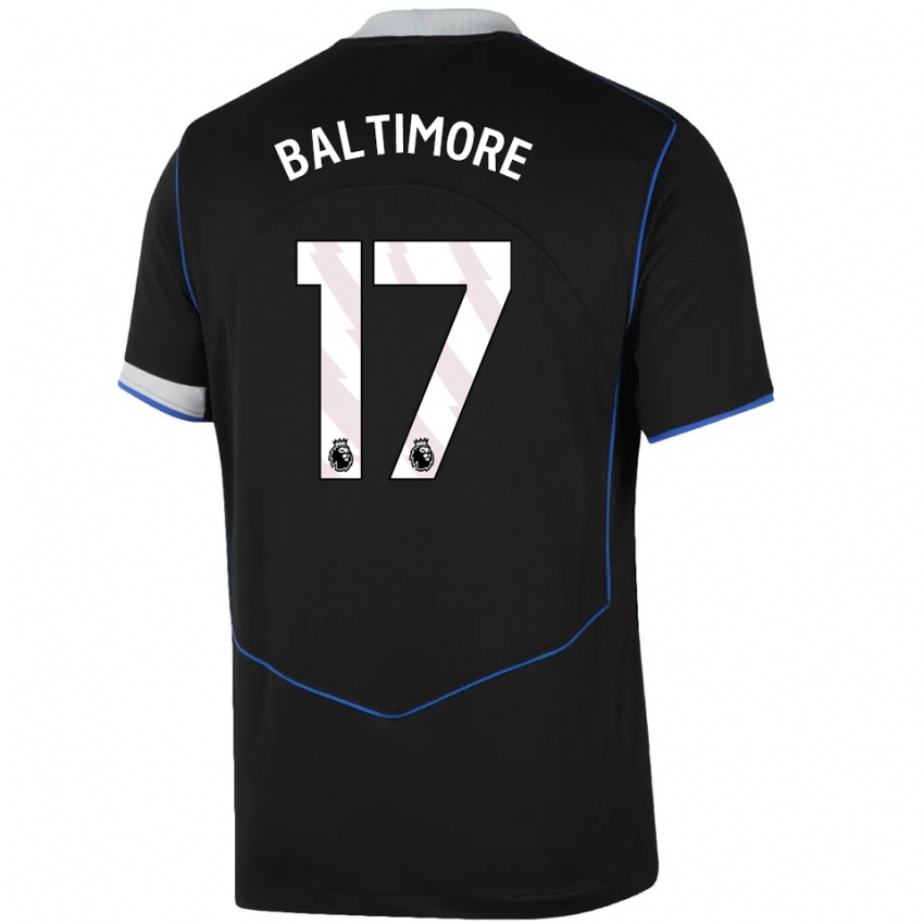גברים סנדי בולטימור #17 שחור כחול כסוף ג'רזי קיט שלישי 2025/26 חולצה קצרה
