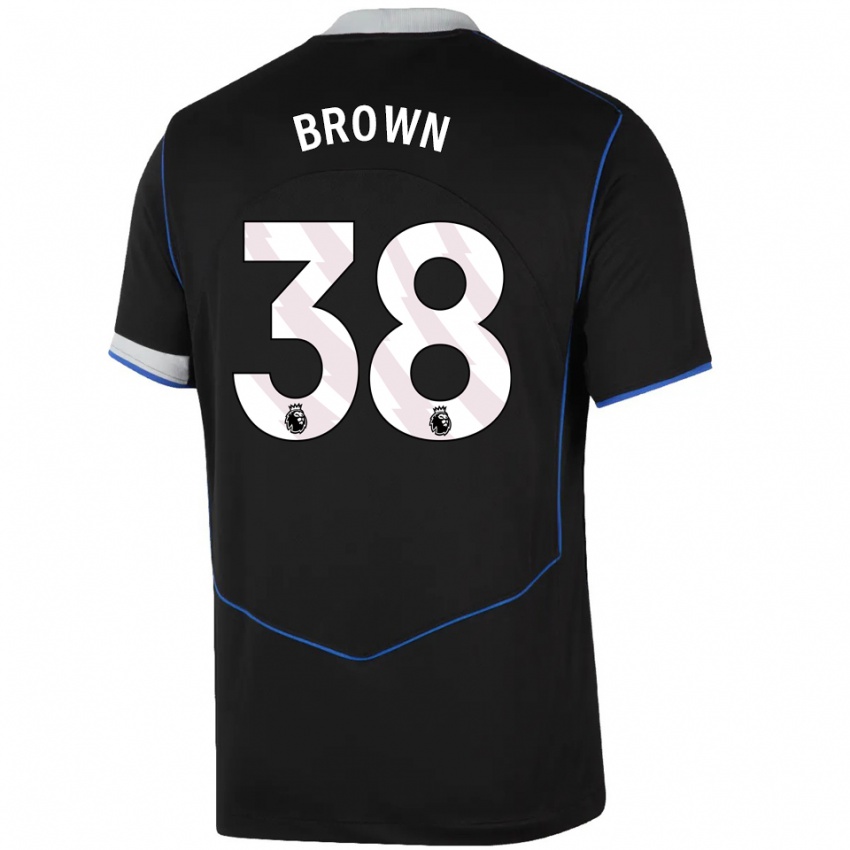 גברים סריס בראון #38 שחור כחול כסוף ג'רזי קיט שלישי 2025/26 חולצה קצרה