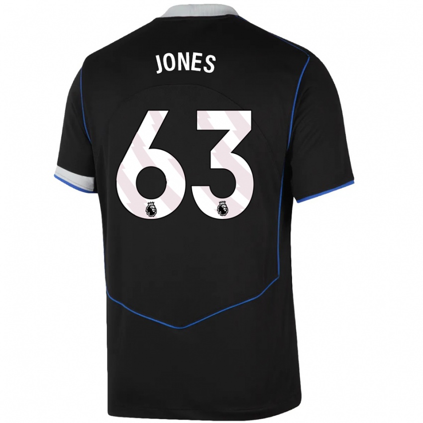 גברים Vera Jones #63 שחור כחול כסוף ג'רזי קיט שלישי 2025/26 חולצה קצרה