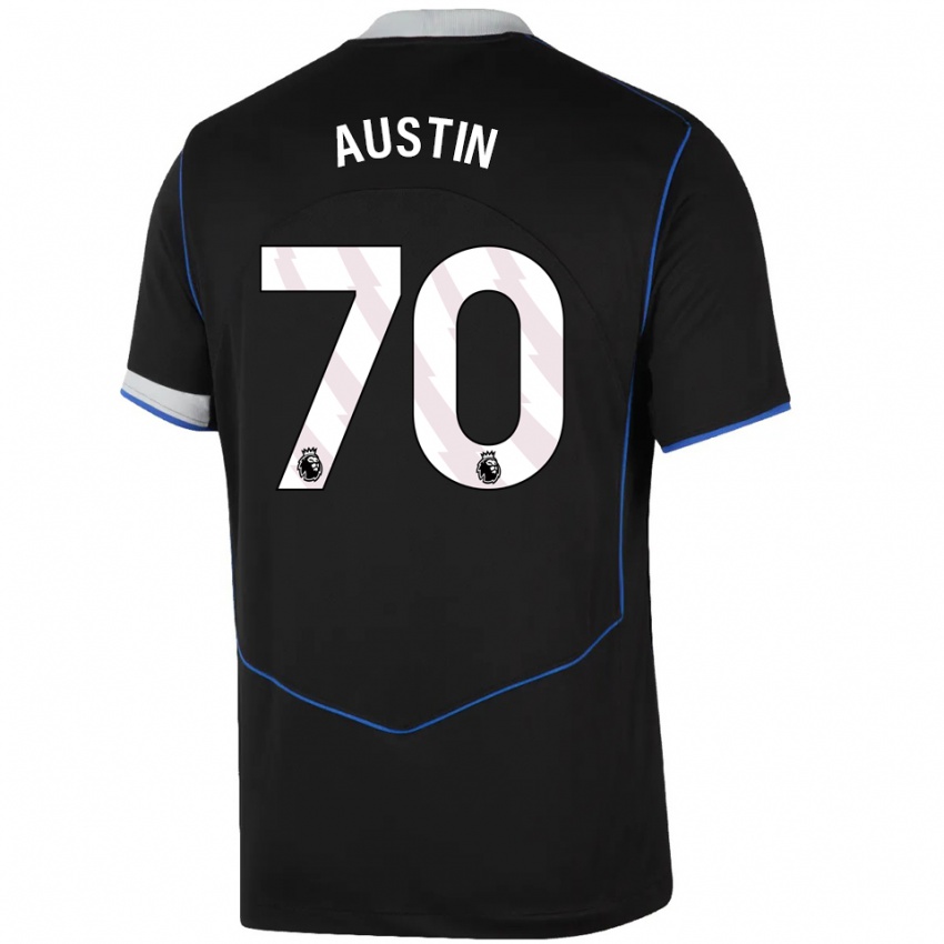גברים Jack Austin #70 שחור כחול כסוף ג'רזי קיט שלישי 2025/26 חולצה קצרה