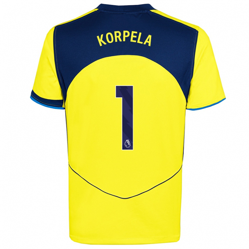 גברים טיניה-ריקה קורפלה #1 צהוב נייבי ג'רזי קיט שלישי 2025/26 חולצה קצרה