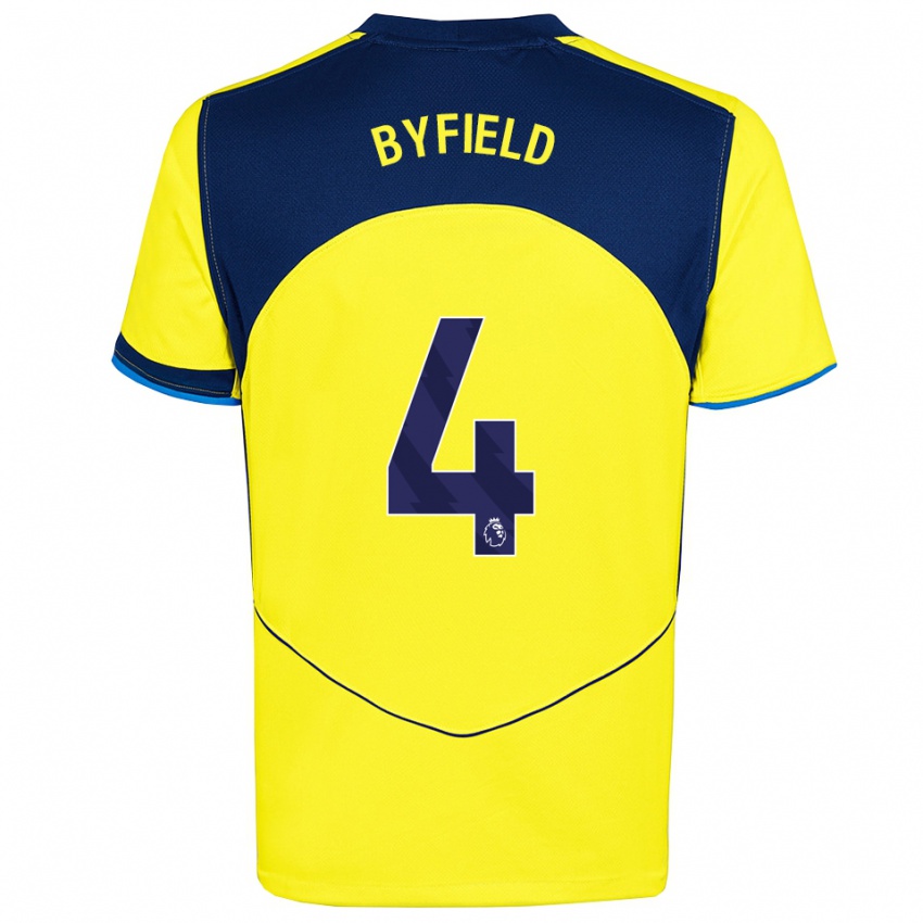 גברים Jun'ai Byfield #4 צהוב נייבי ג'רזי קיט שלישי 2025/26 חולצה קצרה