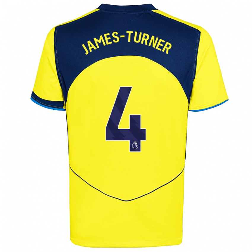 גברים איימי ג'יימס-טרנר #4 צהוב נייבי ג'רזי קיט שלישי 2025/26 חולצה קצרה