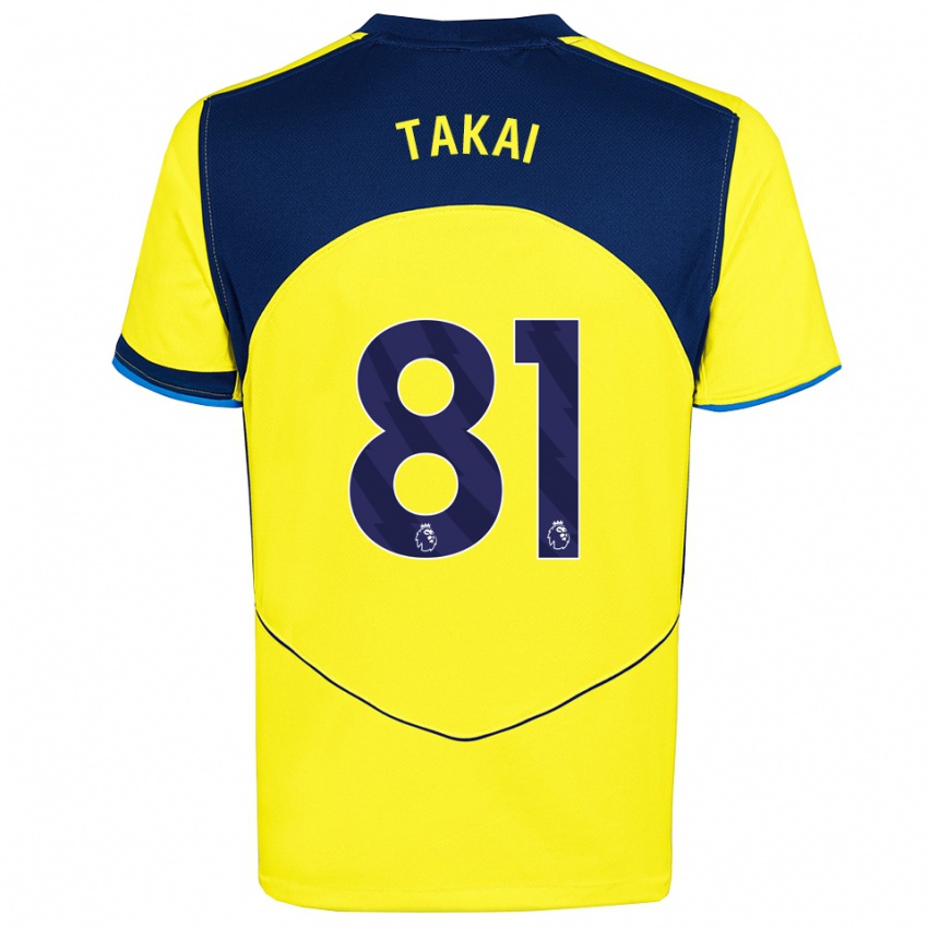 גברים קוטה טאקאי #81 צהוב נייבי ג'רזי קיט שלישי 2025/26 חולצה קצרה