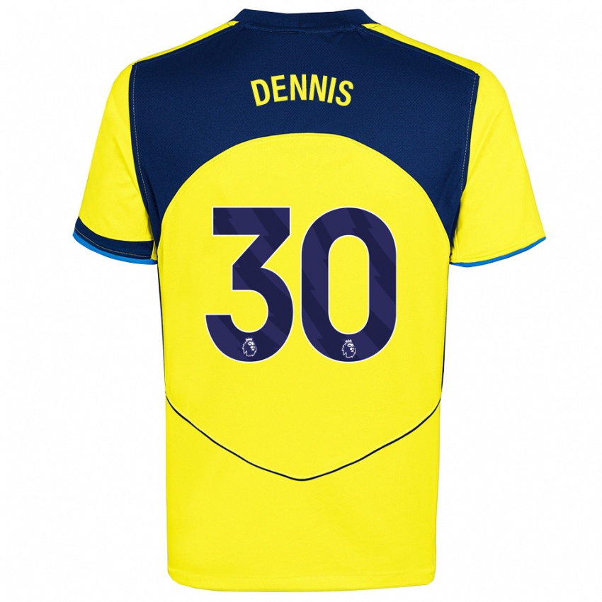 גברים אראיה דניס #30 צהוב נייבי ג'רזי קיט שלישי 2025/26 חולצה קצרה