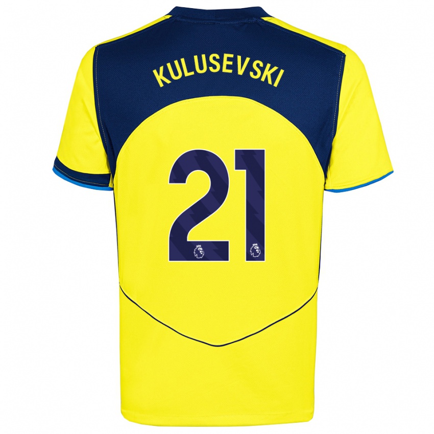 גברים דז'אן קולוסבסקי #21 צהוב נייבי ג'רזי קיט שלישי 2025/26 חולצה קצרה