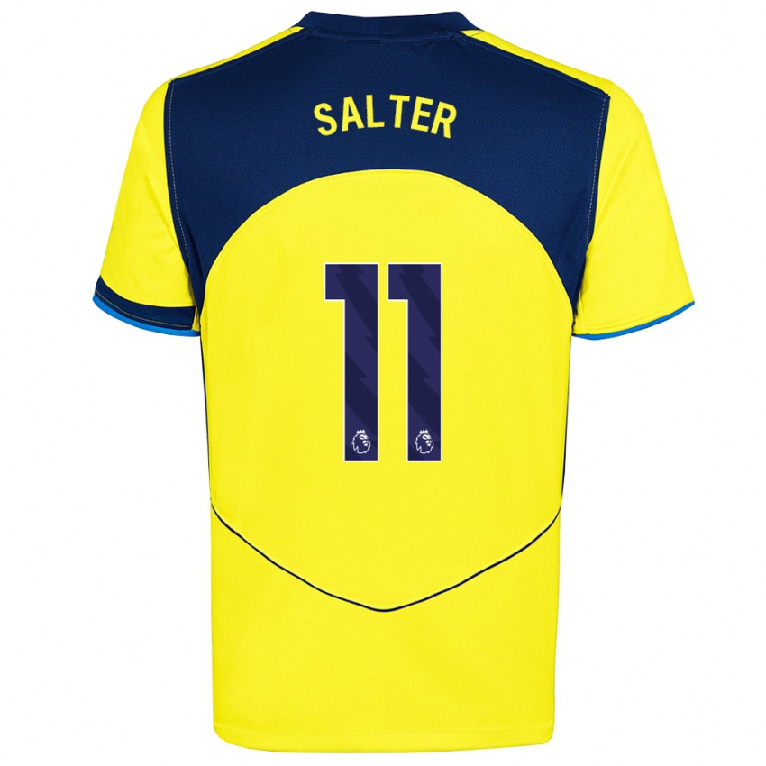 גברים Oliver Salter #11 צהוב נייבי ג'רזי קיט שלישי 2025/26 חולצה קצרה